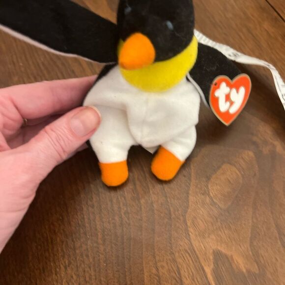 Ty Rare 1993 Teenie Beanie Babies Waddle The Penguin Plush Stuffed Toy 5" - Picture 5 of 6